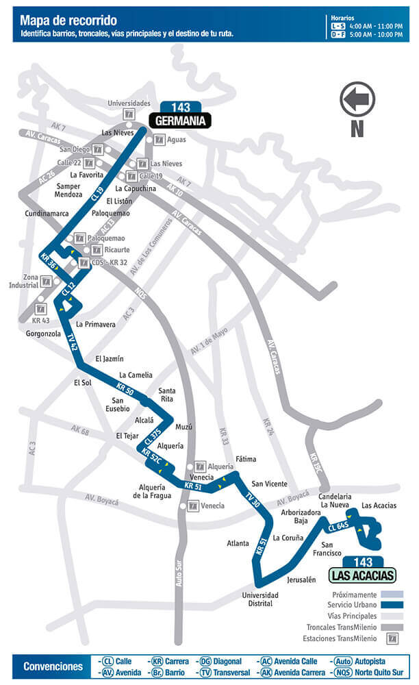 Mapa Ruta 143 SITP