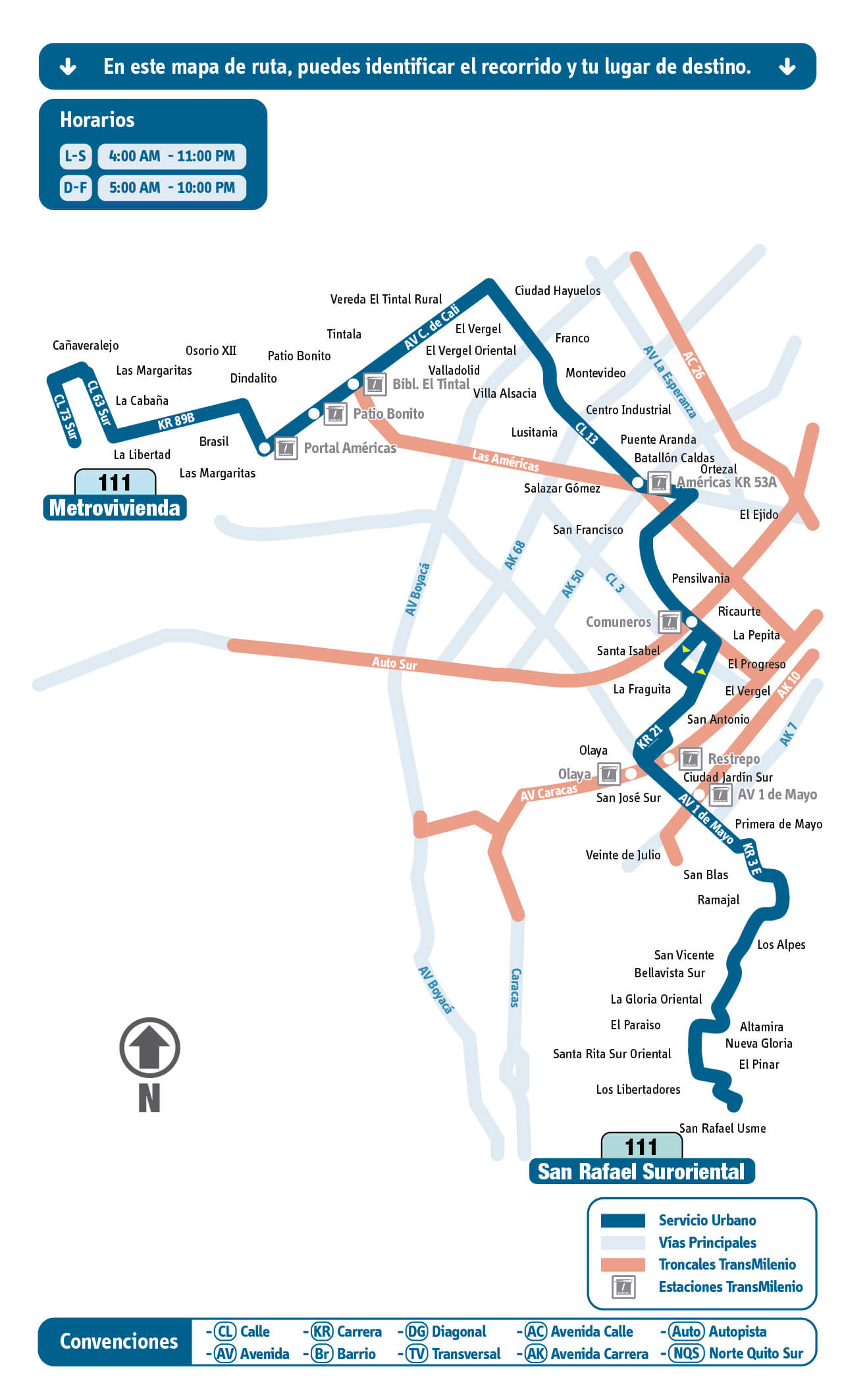 Ruta 111 Sitp - Rutas Transmilenio Y Rutas Sitp De Bogotá