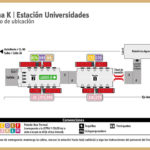 Mapa de la estación Universidades TranMilenio